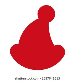 Christmas Santa hat vector red icon isolated on a white background.