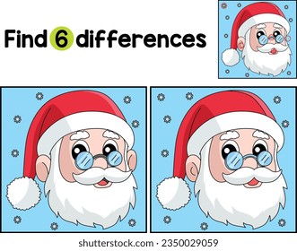 Christmas Santa Head Find The Differences