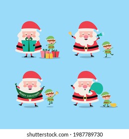 Christmas Santa and Helpers Character for Posts and social media