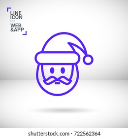 christmas Santa line vector icon