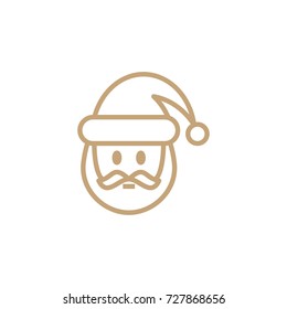 christmas Santa line vector icon