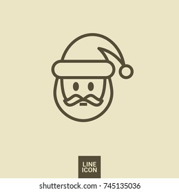 christmas Santa line vector icon