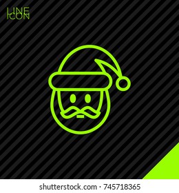 christmas Santa line vector icon