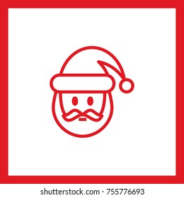christmas Santa line vector icon