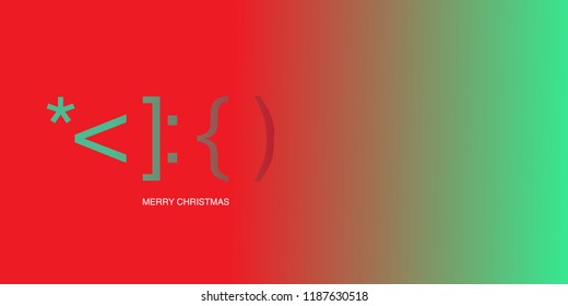 Christmas Santa  made of computer keys in gradient style.