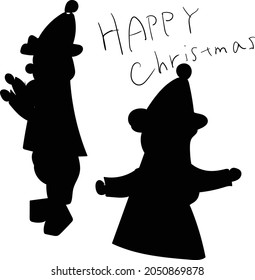 Christmas Santa monochrome icon set