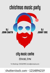 Christmas Santa Music Party Flyer Invitation Banner