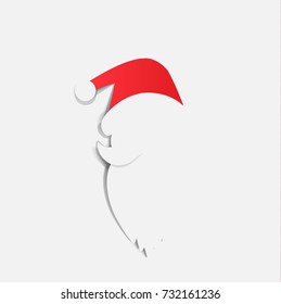 Christmas and Santa paper art cartoon characters vector illustration