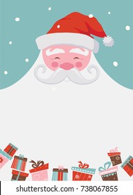 christmas santa poster or a card with a place for your text. vector illustration