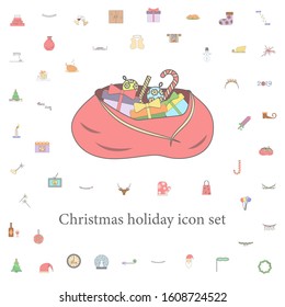 Christmas Santa sack with gifts colored icon. christmas holiday icons universal set for web and mobile
