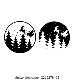 Christmas Santa Scene Vector Sublimation tshirt design