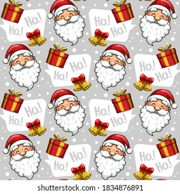 Christmas Santa Seamless Pattern Cute Cartoon Illustration