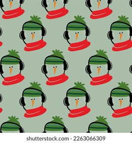 Christmas Santa Seamless repeat vector pattern usable for wallpapers and textile print