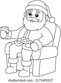 Christmas Santa Sitting On A Chair Isolated 