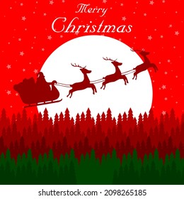 Santa Claus en el cielo de los pinos