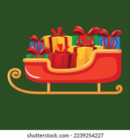 Christmas Santa Sleigh Vector Illustration