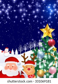 Christmas Santa snow background