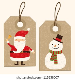 Christmas Santa and Snowman tags