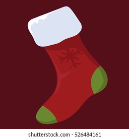 Christmas Santa sock vector illustration