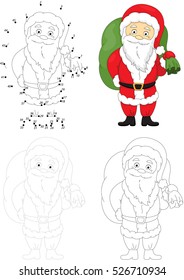 Christmas Santa (St Nicolas). Dot to dot educational game for kids