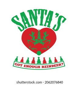 Christmas santa t shirt vector typography design