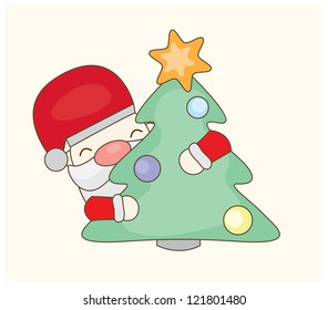 Christmas Santa with tree