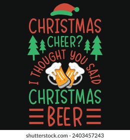 Christmas santa typography tshirt design