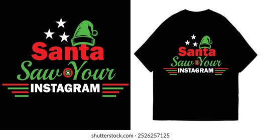 Christmas Santa Typography T-Shirt Design And Illustration