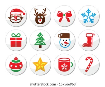 Christmas, santa vector icons set 
