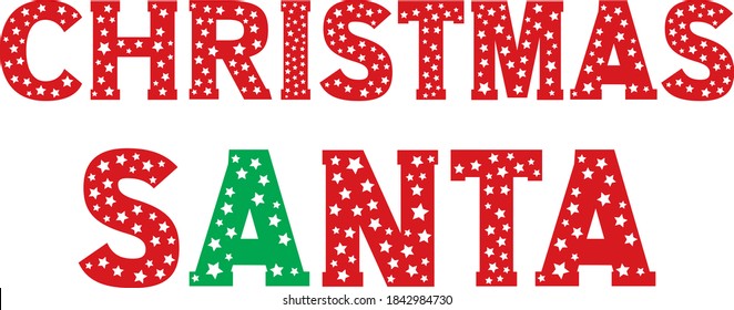 Plantilla de tarjeta de diseño de fletamento de texto para pantalla de navidad de Santa Vector. Tipografía creativa para el afiche del regalo de bienvenida de Navidad. Mostrar cartel de estilo de letra.