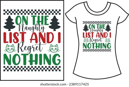 Christmas Santa vector typography T-shirt design.