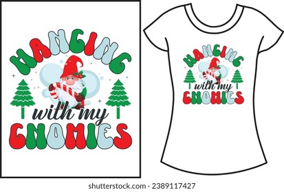 Christmas Santa vector typography T-shirt design.