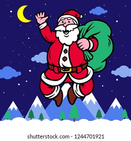 christmas Santaclaus illustration greeting card template vector
