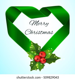 Christmas satin greeting ribbon.