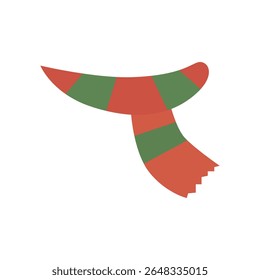 Icono de bufanda plana de Navidad. Ilustración vectorial