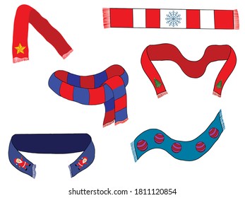 christmas scarf. Christmas Icon Set Collection