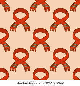 Christmas Scarf Pattern Background. Social Media Post. Christmas Vector Illustration.