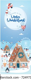 christmas scene/ christmas greetings template vector/illustration