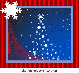 christmas scene with larger snowflake for your logo or input