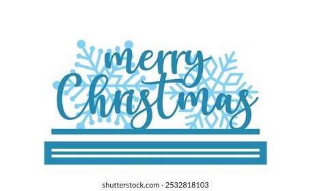 Christmas Scene laser cut template, Winter scene vector illustration 