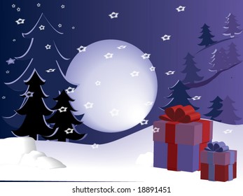 Christmas scene with snow
