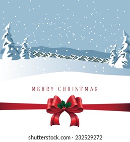 Christmas scene tied with a bow  EPS 10 vector illustration