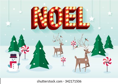 Christmas Scene Vector/illustration