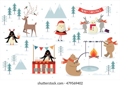 christmas scene vector/illustrator