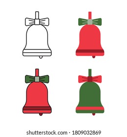 Navidad o Campana escolar. Icono para diseño web y móvil aislado en fondo blanco.