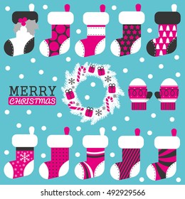 christmas scrapbook collection. vector illustration