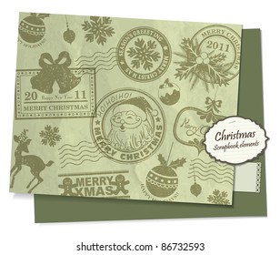 Christmas scrapbook elements/ postcard/ wrapping paper