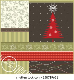 Christmas scrapbook elements, vector
