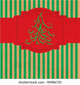 Christmas scrapbooking with christmas tree. vector illustration