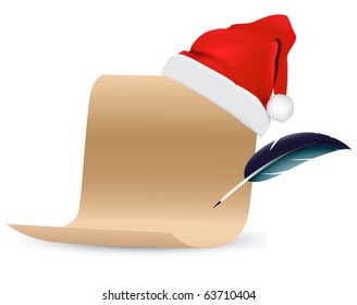 christmas scroll paper vector